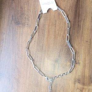 Simplicity Silver Paperclip Link Necklace